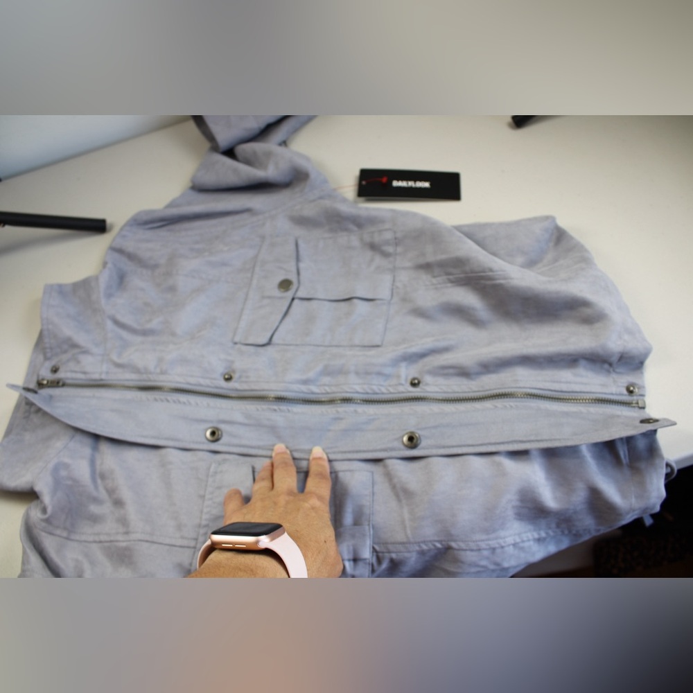 Be Cool Utility Light Gray Button Full Zip Lightweight Women’s Jacket Size Med. - Picture 9 of 11